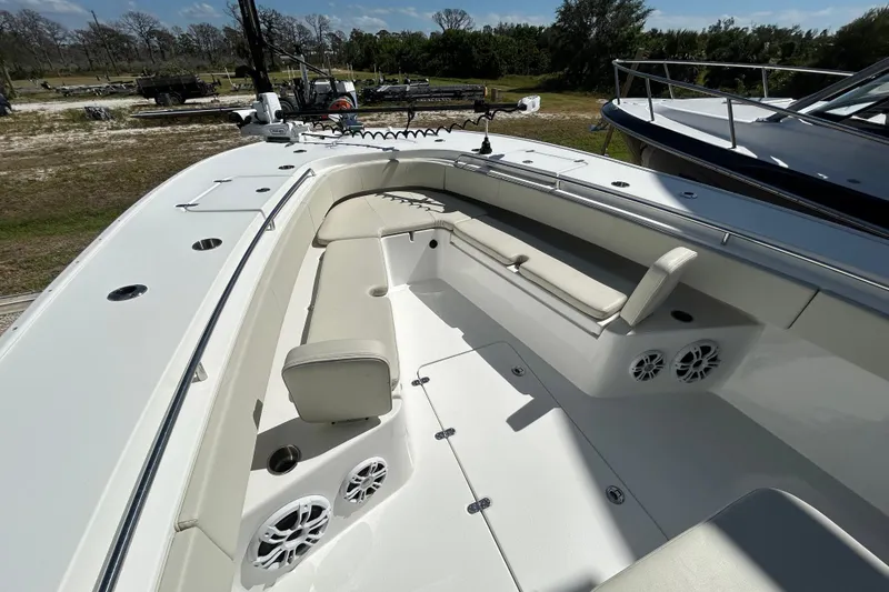 Slide: The Image of 2022 Cape Horn 36 boat with spacious seating and modern design. - 3