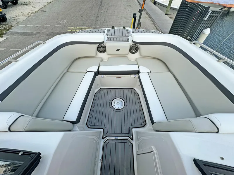 Slide: The Image of 2024 Starcraft SVX 230 OB boat interior with sleek seating and modern design. - 15