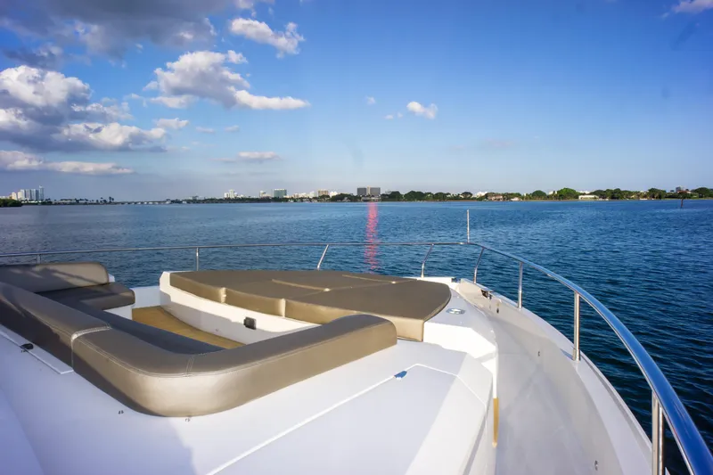 Slide: The Image of Luxury Pearl 80 yacht deck with scenic ocean view, 2020 model. - 39