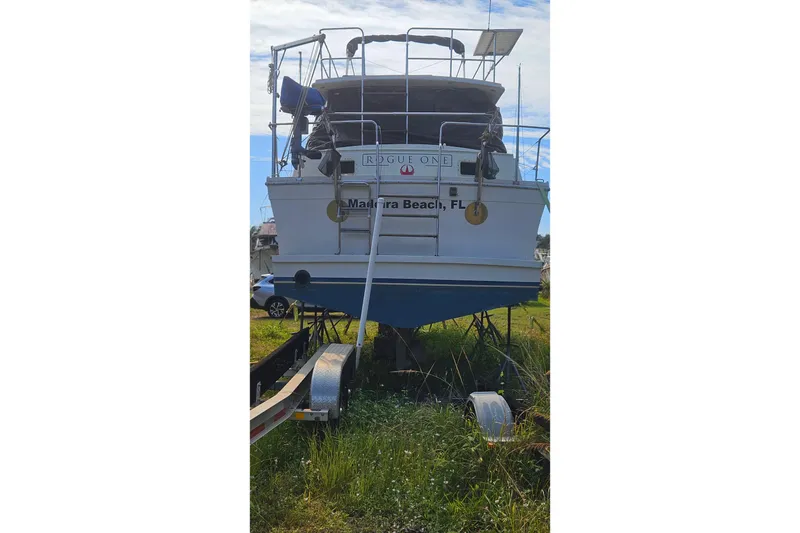 Slide: The Image of 1988 Albin 34 Cruiser boat on trailer, Madeira Beach, FL. - 40
