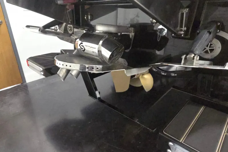 Slide: The Image of Centurion R1245 boat propeller and exhaust system, 2026 model, close-up view. - 7
