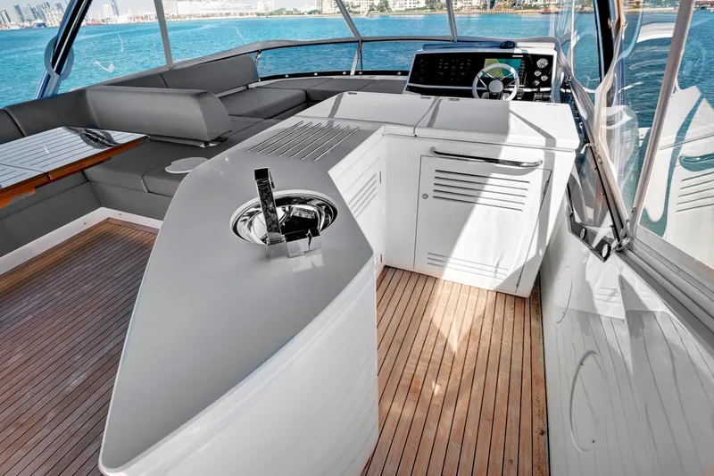 Slide: The Image of Luxurious 2024 Sunseeker 76 Yacht interior with sleek design and modern amenities. - 25