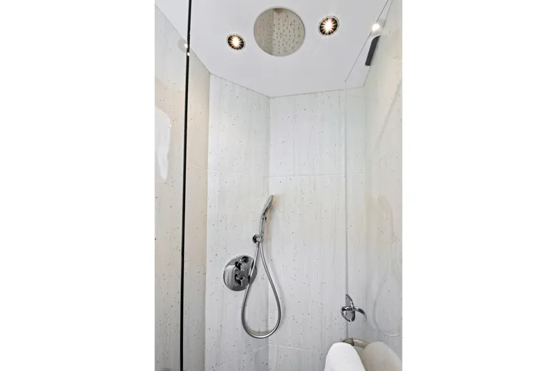 Slide: The Image of Luxurious shower in 2024 Sunseeker 76 Yacht, featuring modern fixtures and elegant design. - 85