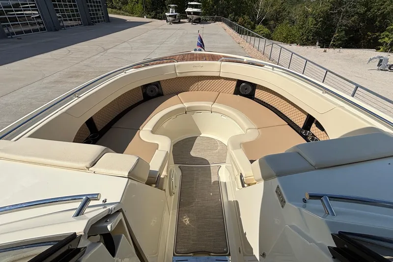 Slide: The Image of 2021 Chris-Craft Calypso 35 boat with spacious seating and elegant design. - 53