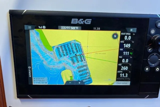 Slide: The Image of B&G marine navigation display on 1987 Tayana Vancouver 42 sailboat. - 33