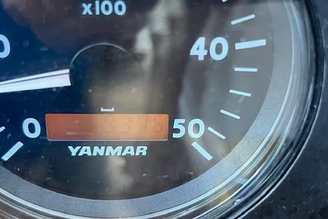 Slide: The Image of Close-up of a Yanmar tachometer on a 1987 Tayana Vancouver 42 sailboat. - 37