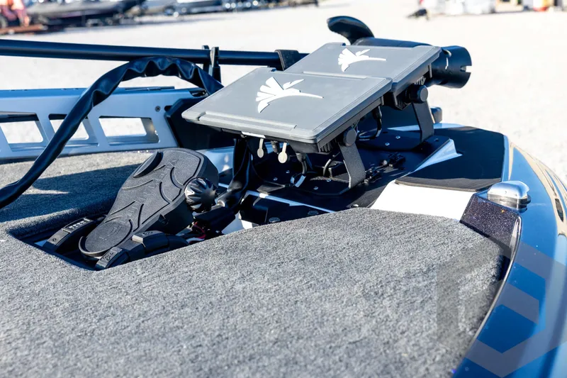 Slide: The Image of 2026 Skeeter ZXE21 boat dashboard with advanced controls and dual screens. - 39