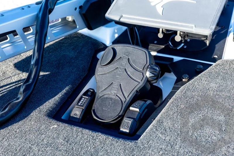 Slide: The Image of Foot pedal control on 2026 Skeeter ZXE21 boat, featuring advanced navigation technology. - 48