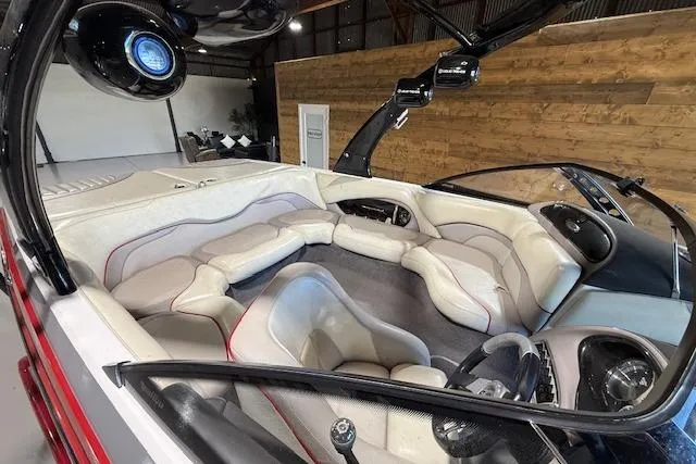 Slide: The Image of 2007 Malibu Wakesetter 20 VTX interior with plush seating and modern dashboard. - 19