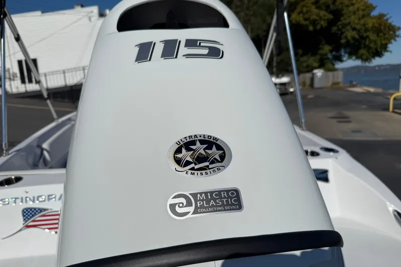 Slide: The Image of 2026 Stingray 182 SC boat with ultra-low emission and microplastic collecting device. - 4
