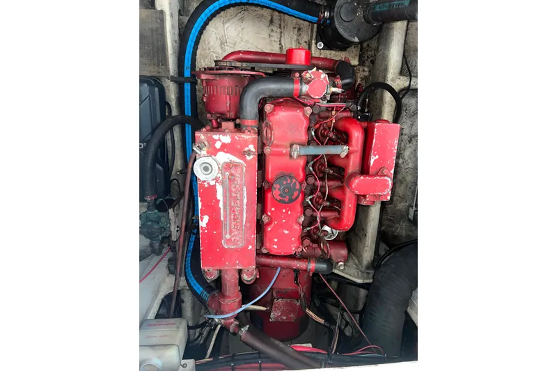 Slide: The Image of Westerbeke generator with visible components and wiring. - 28