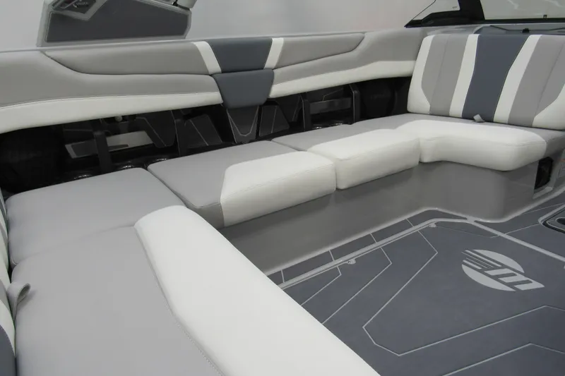 Slide: The Image of 2026 Malibu Wakesetter 21 LX interior with sleek, modern seating and stylish design. - 4