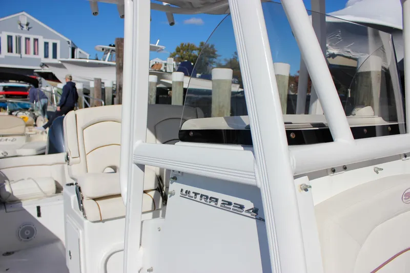 Slide: The Image of 2020 Sea Hunt Ultra 234 boat interior with model nameplate. - 27