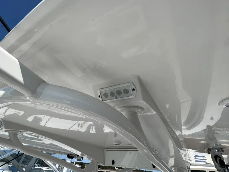 Slide: The Image of 2013 Jupiter 30 FS boat canopy with integrated lighting system. - 34