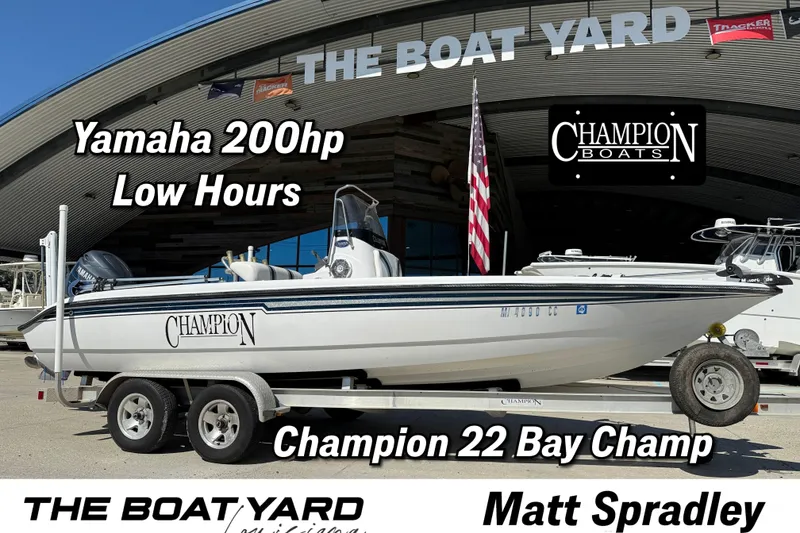 The Image of 2007 Champion 22 Bay Champ boat with Yamaha 200hp engine at The Boat Yard. - 1