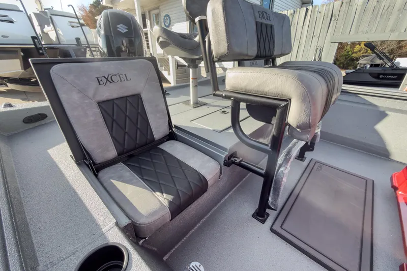 Slide: The Image of 2026 Excel Bay Pro Elite 220 boat seats with premium upholstery and modern design. - 11