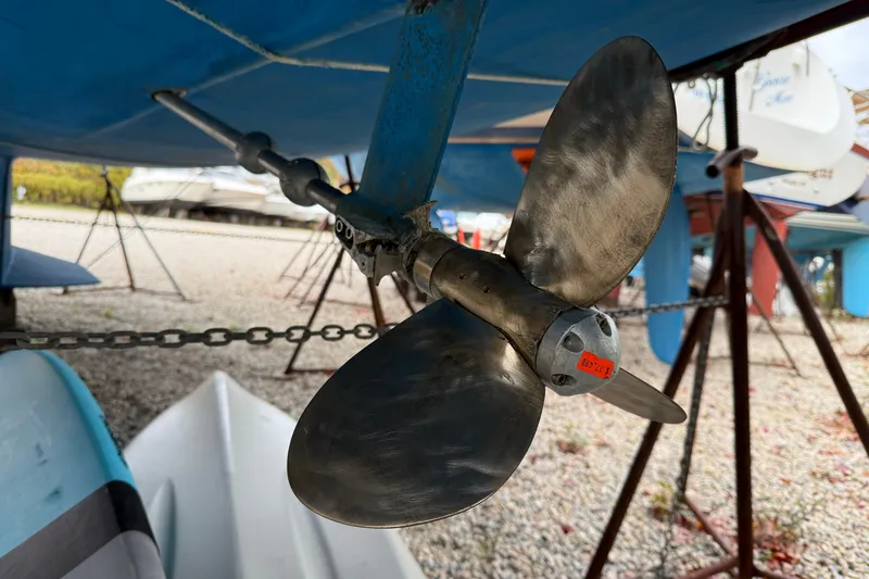 Slide: The Image of Propeller of a 2006 Catalina 36 MkII sailboat on dry dock. - 19