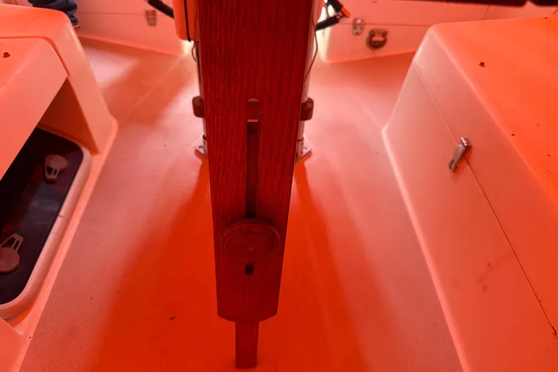 Slide: The Image of Interior view of 2006 Catalina 36 MkII sailboat with wooden and fiberglass elements. - 32