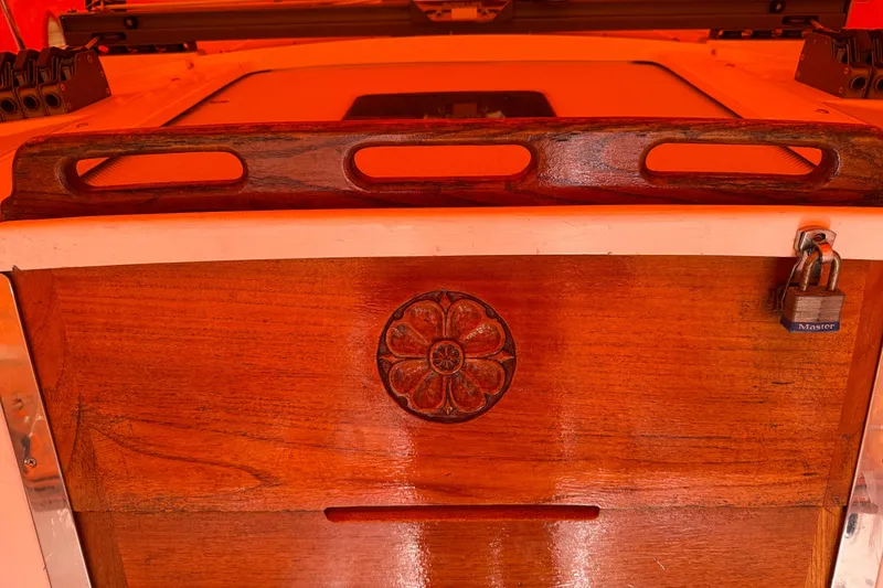 Slide: The Image of Wooden hatch with floral carving on a 2006 Catalina 36 MkII sailboat. - 35
