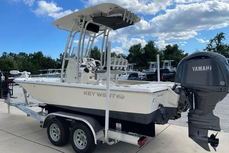 Slide: The Image of 2024 Key West 210 Bay Reef boat with Minn Kota Terrova trolling motor. - 6