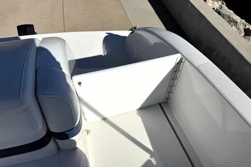 Slide: The Image of 2000 Formula 260 Bowrider interior seating and storage compartment detail. - 14