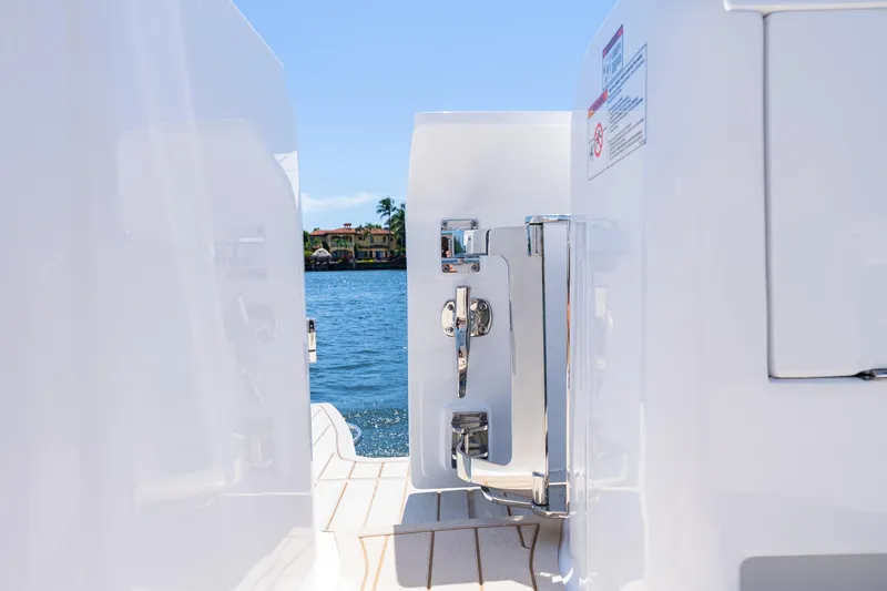 Slide: The Image of 2025 Intrepid 41 Panacea yacht detail with ocean view in the background. - 58