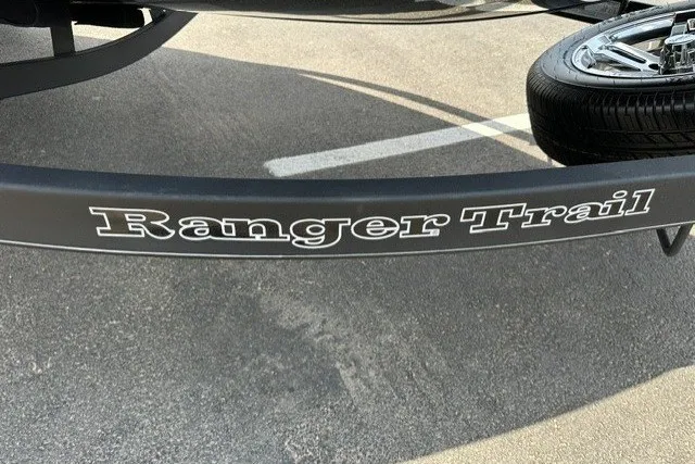 Slide: The Image of Trailer hitch of a 2025 Ranger ALPHA 208 with "Ranger Trail" branding. - 3