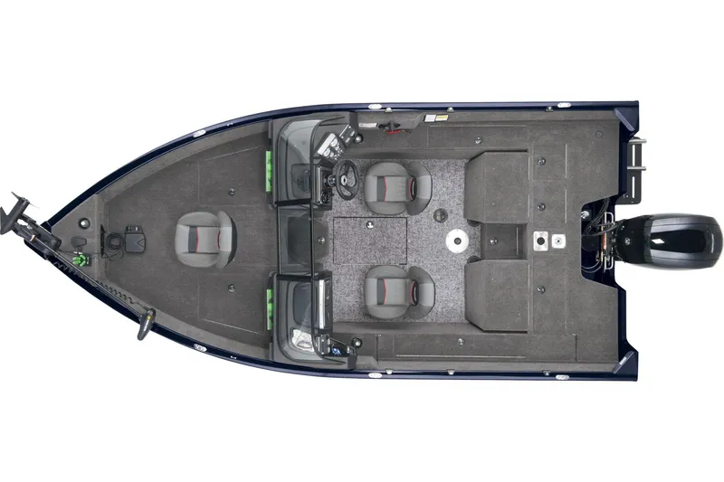 Slide: The Image of 2026 Tracker Pro Guide V-175 Combo boat interior with dual seats and steering console. - 5