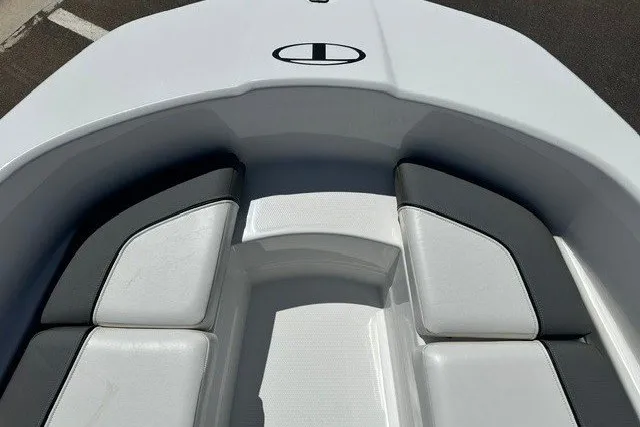 Slide: The Image of 2025 Tahoe T16 boat interior with sleek seating and modern design. - 16