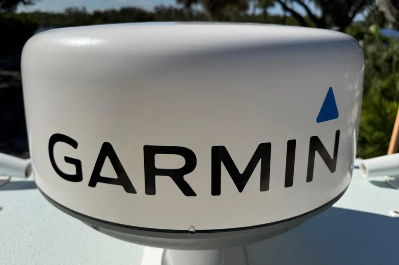 Slide: The Image of Garmin radar on 2017 Yellowfin 24 Bay CE boat, close-up view. - 16