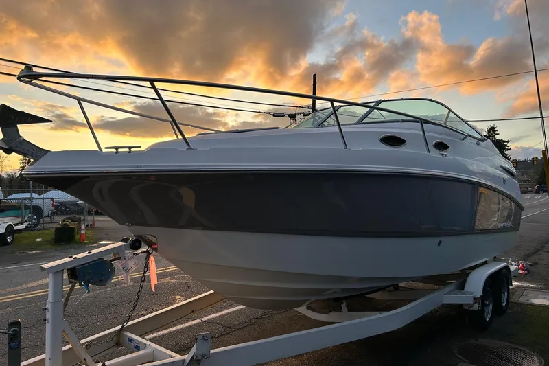 Slide: The Image of 2007 Chaparral Signature 240 boat on trailer at sunset. - 2