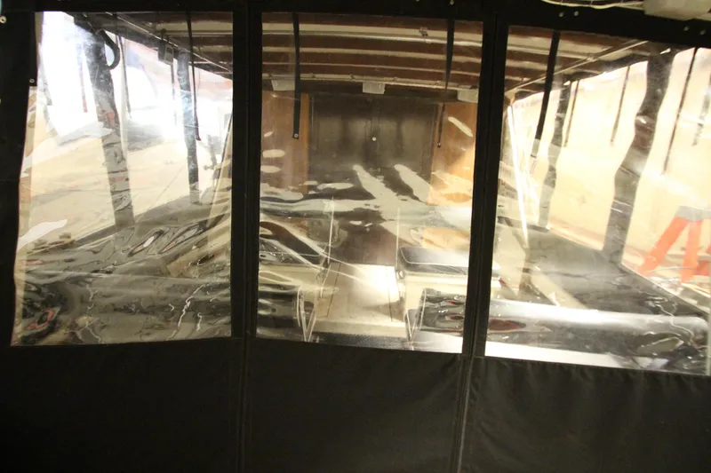 Slide: The Image of 1980 Delta Boatworks 34 Offshore interior with clear protective covering. - 6