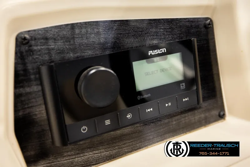 Slide: The Image of Close-up of Fusion Bluetooth stereo system in 2023 Avalon VEN BF boat. - 30