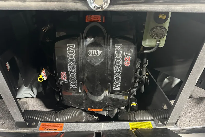 Slide: The Image of 2016 Malibu Wakesetter 23 LSV engine compartment featuring Monsoon 6.2L engine. - 17