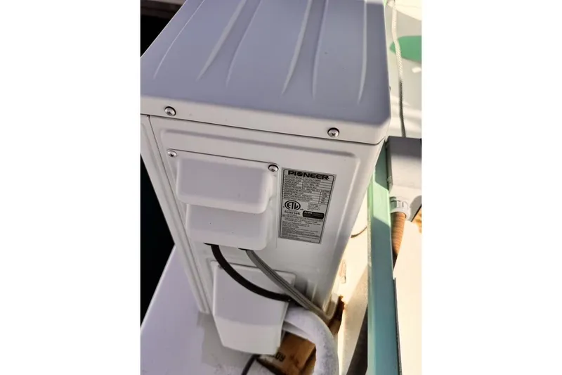 Slide: The Image of Outdoor electrical unit on a 1984 Boatel Hercules boat deck. - 25