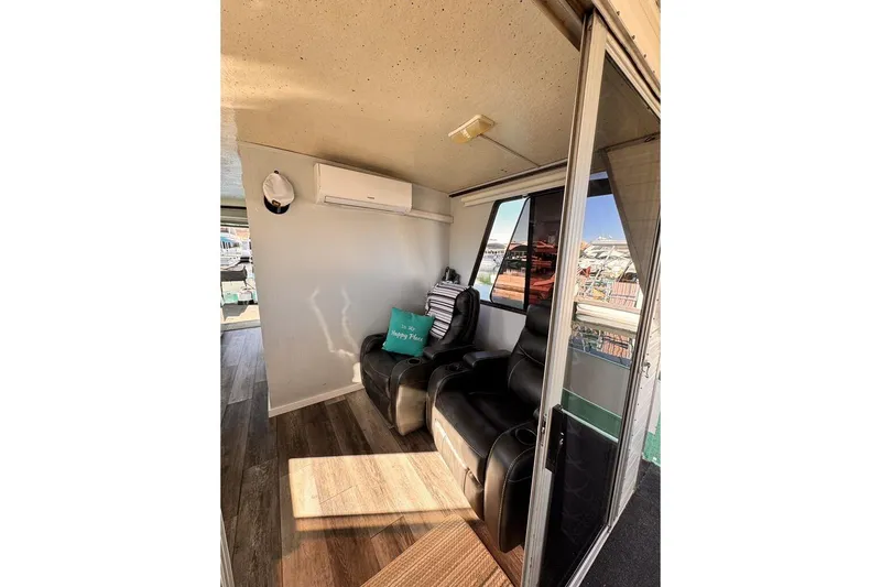 Slide: The Image of Interior of 1984 Boatel Hercules with leather seats and air conditioning. - 8