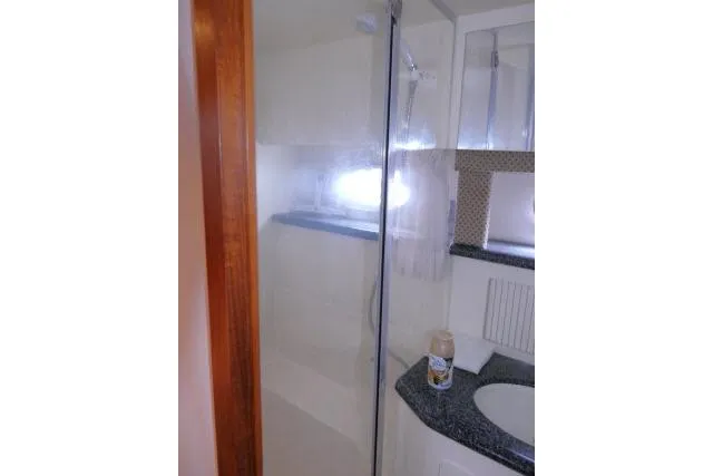Slide: The Image of Bathroom interior of 2000 Carver 406 Motor Yacht with shower and sink. - 14