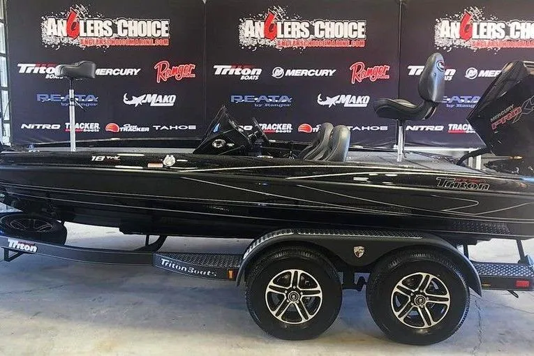 The Image of 2026 Triton 18 TrX boat on display at Angler's Choice event. - 1