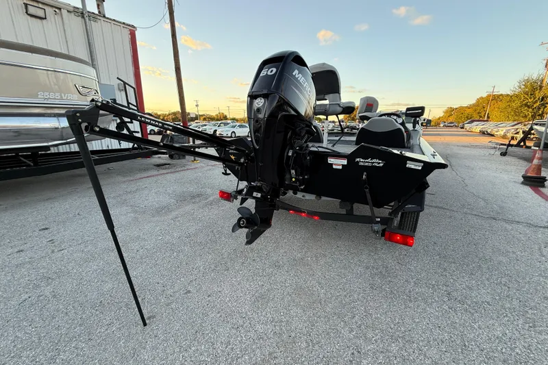 Slide: The Image of 2017 Tracker Pro Team 175 boat with Mercury engine, parked on a trailer. - 40