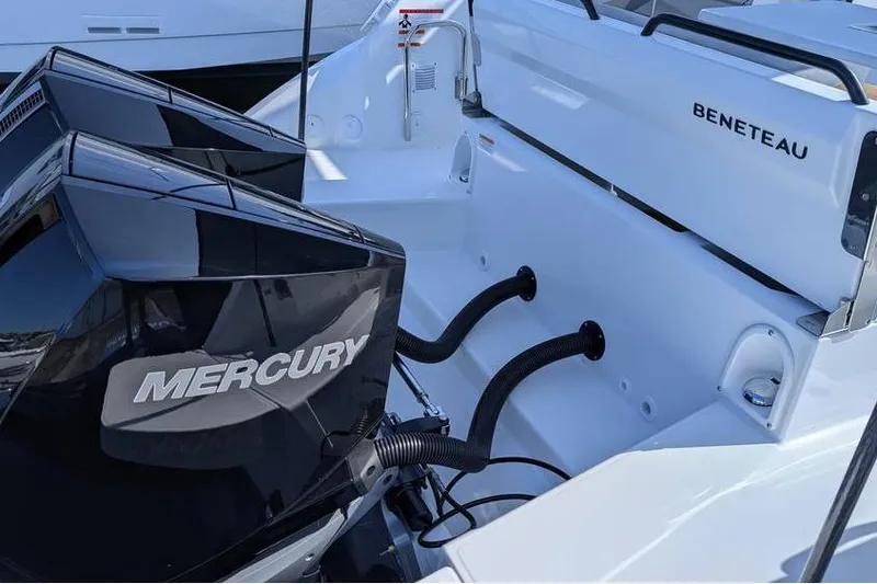 Slide: The Image of 2024 Beneteau Flyer 9 SPACEdeck with Mercury engines, showcasing sleek design and modern features. - 13
