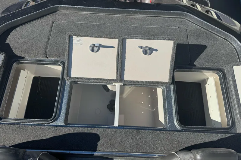 Slide: The Image of 2020 Ranger Z521C Ranger Cup Equipped boat storage compartments, open and empty. - 13