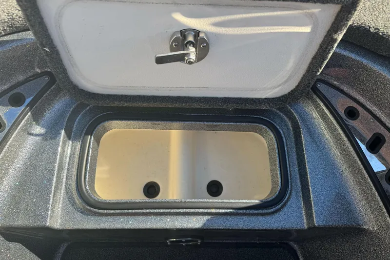 Slide: The Image of 2020 Ranger Z521C Ranger Cup Equipped boat storage compartment with open lid. - 15