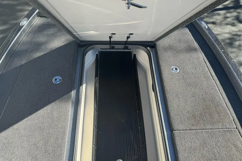 Slide: The Image of 2020 Ranger Z521C Ranger Cup Equipped boat storage compartment open. - 16