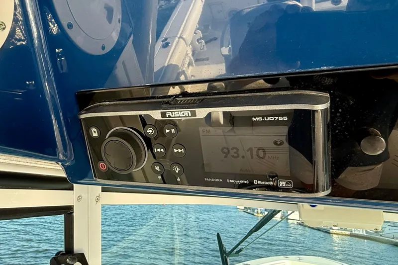 Slide: The Image of Fusion MS-UD755 stereo system on 2008 Everglades 350 Center Console boat. - 33