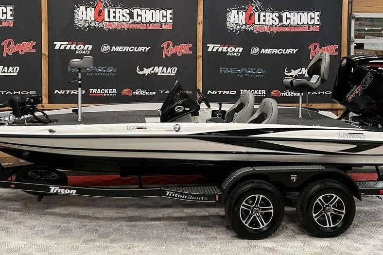 The Image of 2026 Triton 18 TrX boat on display at Angler's Choice event. - 1