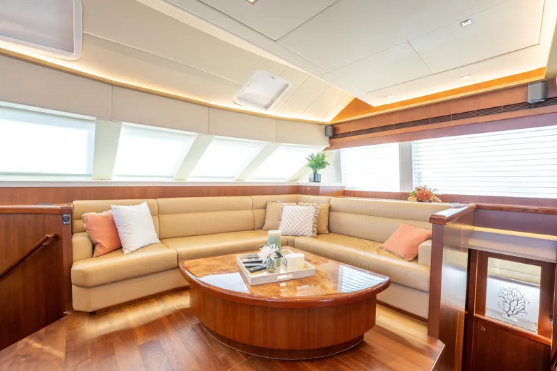 Slide: The Image of Luxurious interior of 2016 Horizon PC52 yacht with elegant seating and decor. - 7