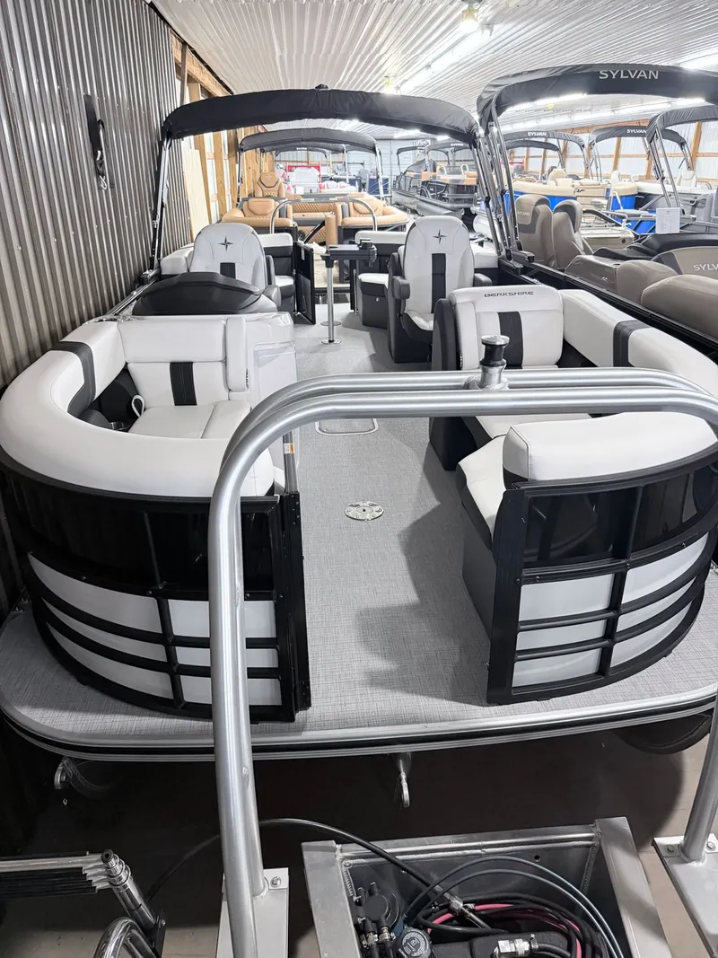 Slide: The Image of 2026 Berkshire CTS Series 22RFX CTS pontoon boat in showroom. - 17