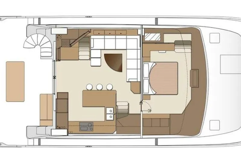 Slide: The Image of Floor plan of 2023 Horizon PC60 yacht, featuring spacious living and sleeping areas. - 24