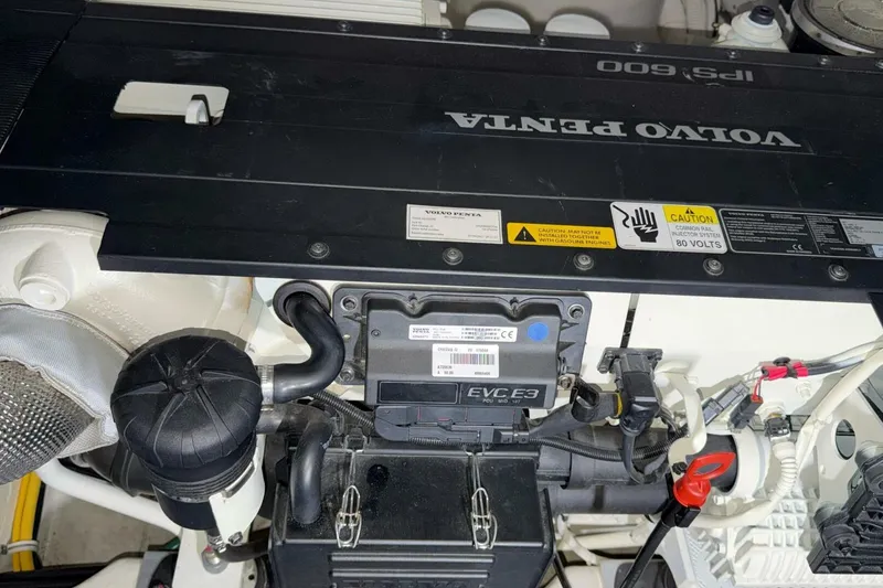 Slide: The Image of Engine compartment of a 2018 Tiara Yachts C44 Coupe with Volvo Penta IPS600. - 32