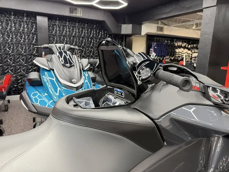 Slide: The Image of 2026 Sea-Doo GTR™-X 300 iBR displayed in showroom. - 12